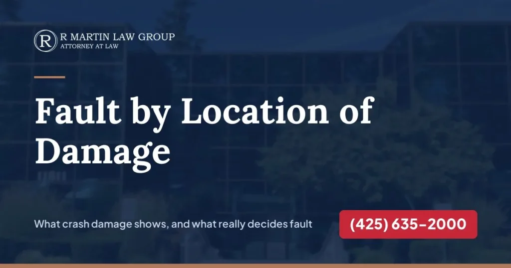 Car accident fault by location of damage