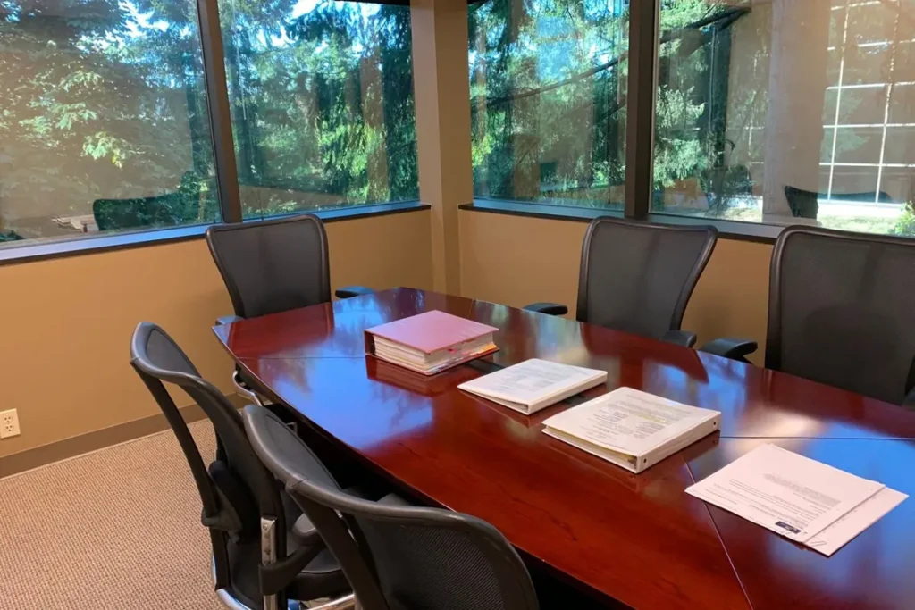 Conference room at R Martin Law Group's Bellevue office