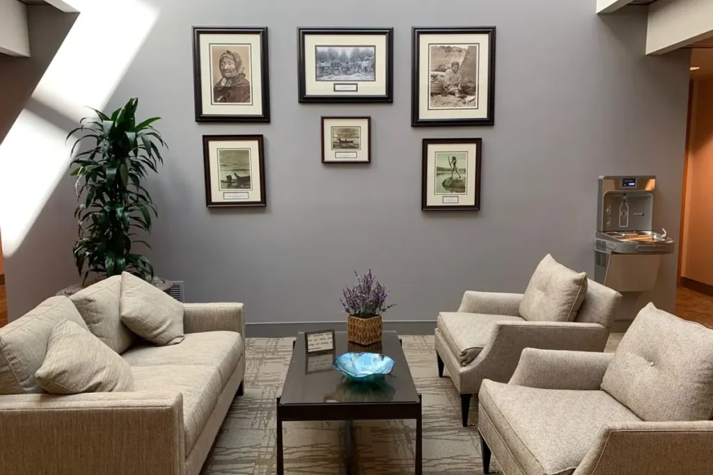 Waiting area at R Martin Law Group's Bellevue office